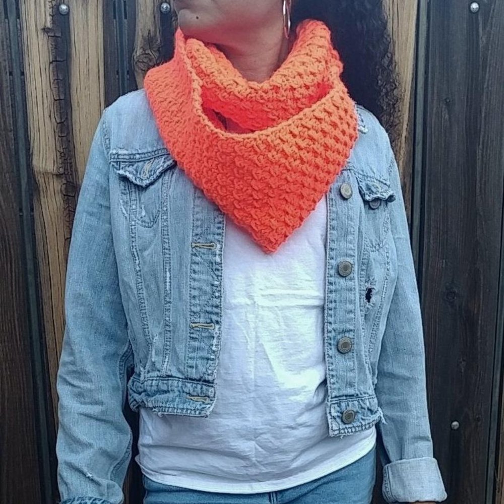 Chunky Infinity Scarf, Orange Scarves, Infinity